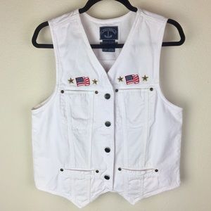 🌞Vintage American Denim White Vest